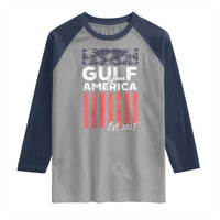 Gulf Of America Raglan Shirt Est 2025 American Flag Gulf Mexico