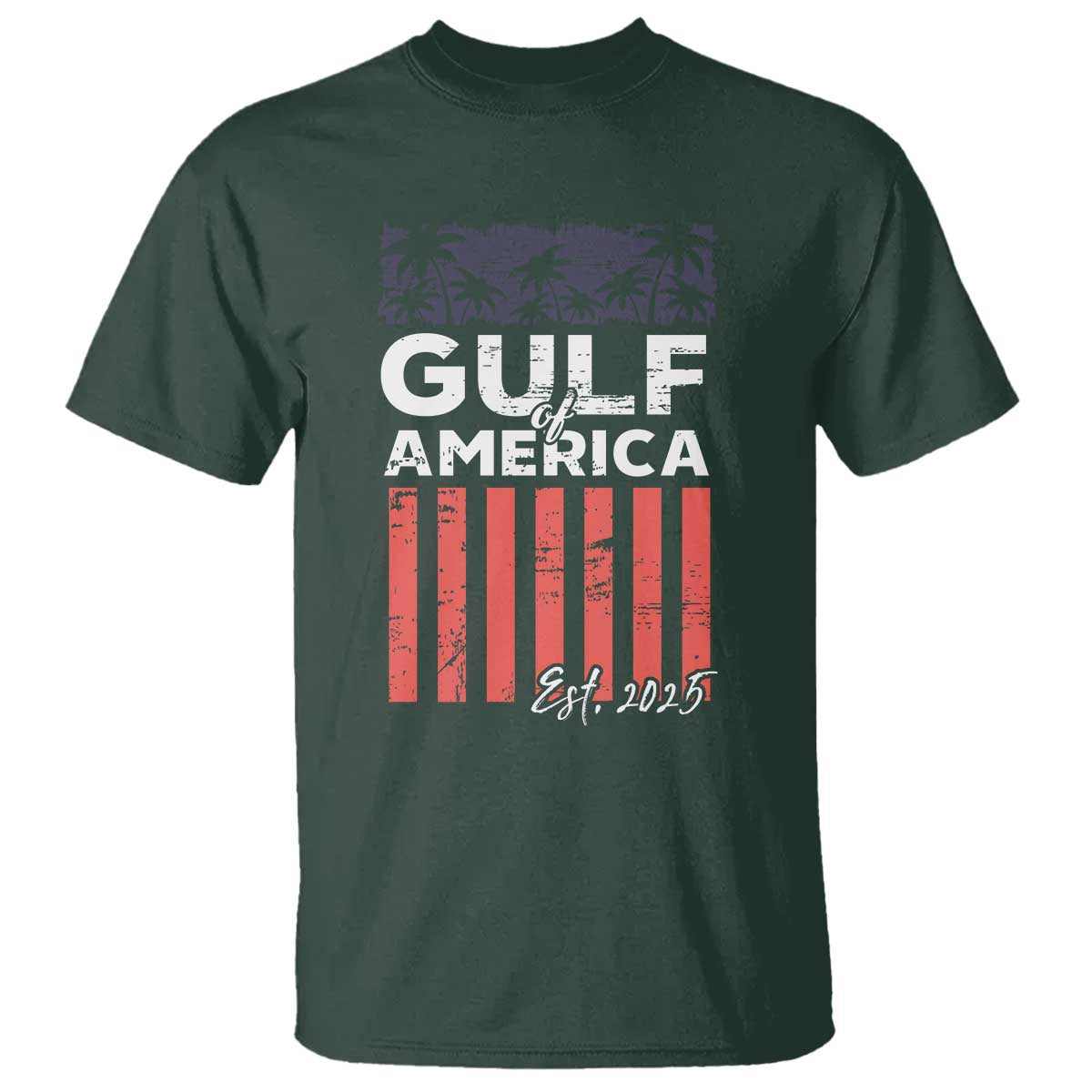 Gulf Of America T Shirt Est 2025 American Flag Gulf Mexico