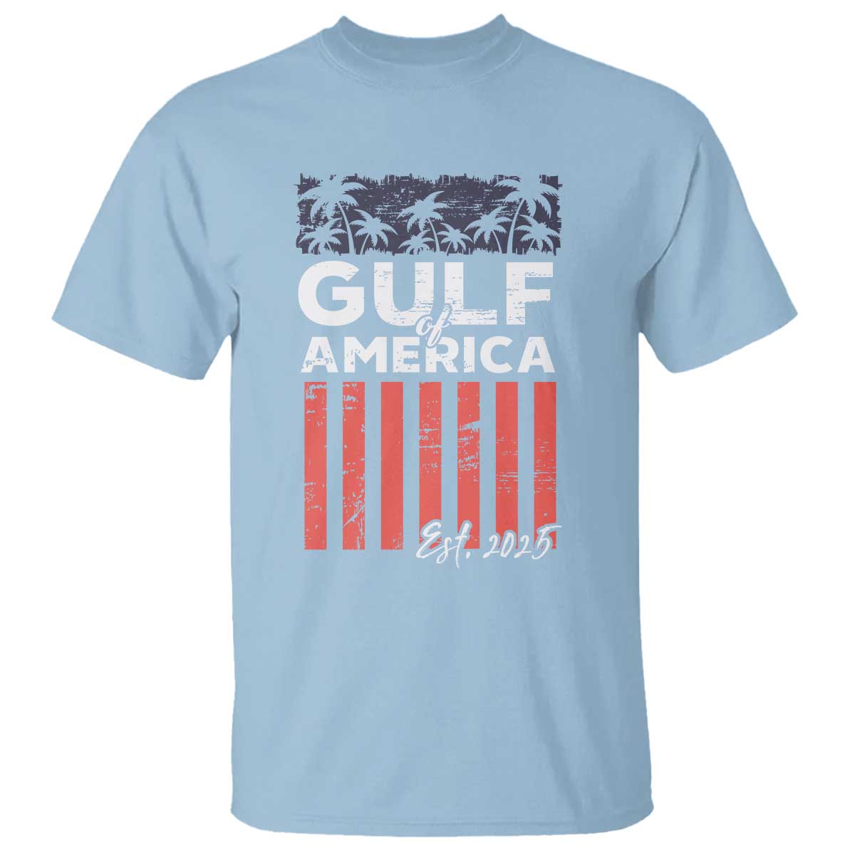 Gulf Of America T Shirt Est 2025 American Flag Gulf Mexico