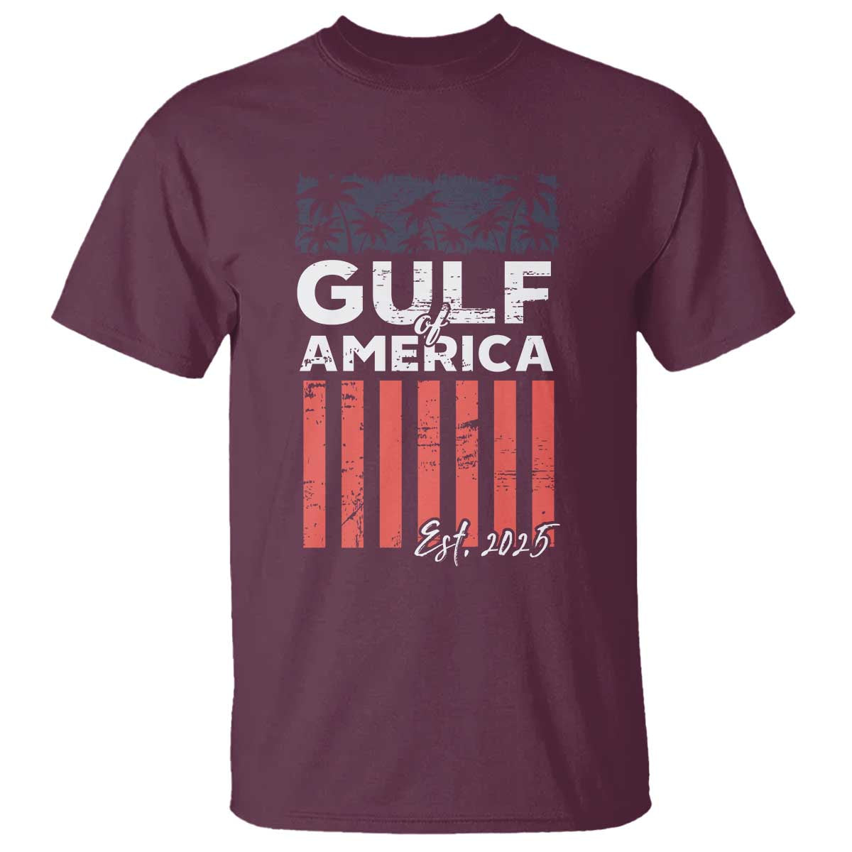 Gulf Of America T Shirt Est 2025 American Flag Gulf Mexico