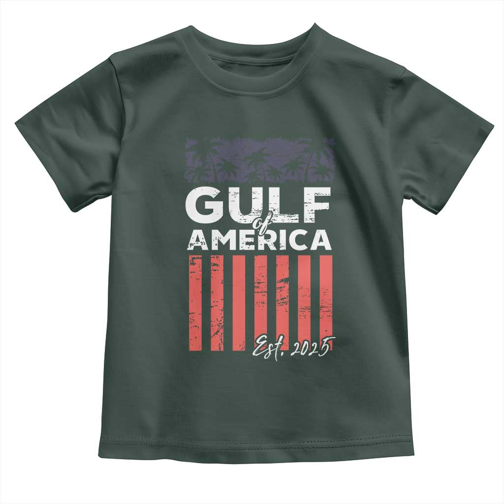 Gulf Of America Toddler T Shirt Est 2025 American Flag Gulf Mexico