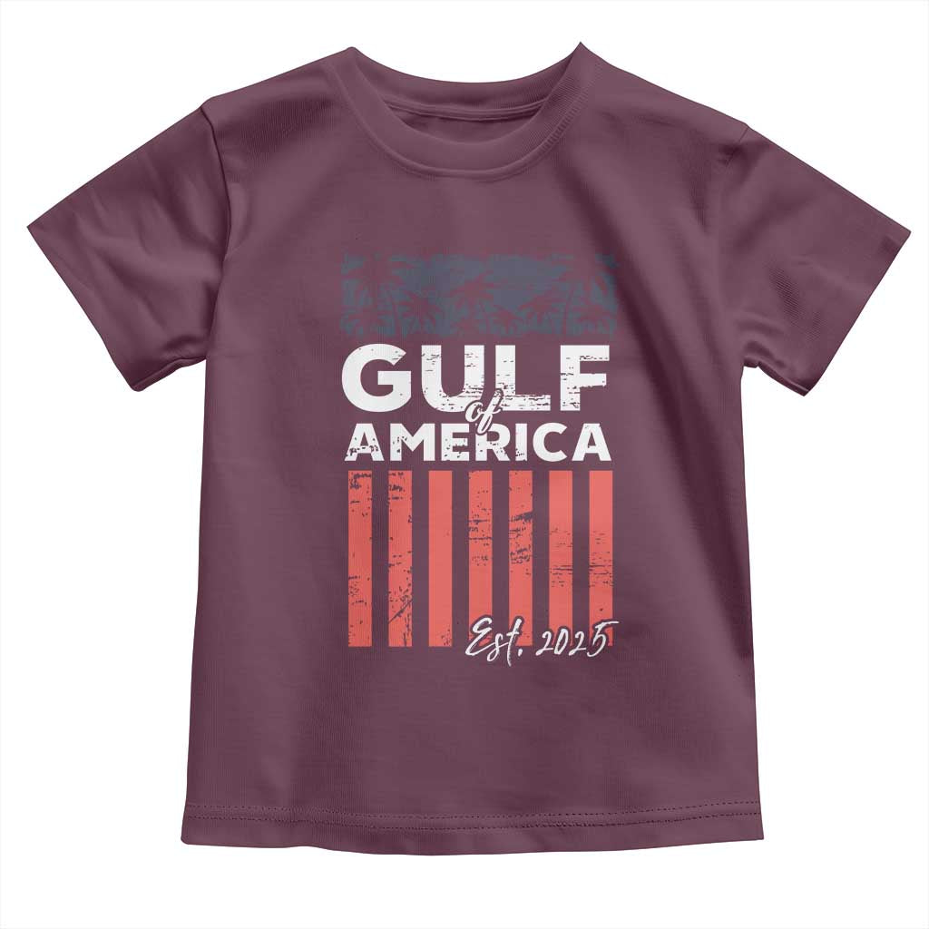 Gulf Of America Toddler T Shirt Est 2025 American Flag Gulf Mexico