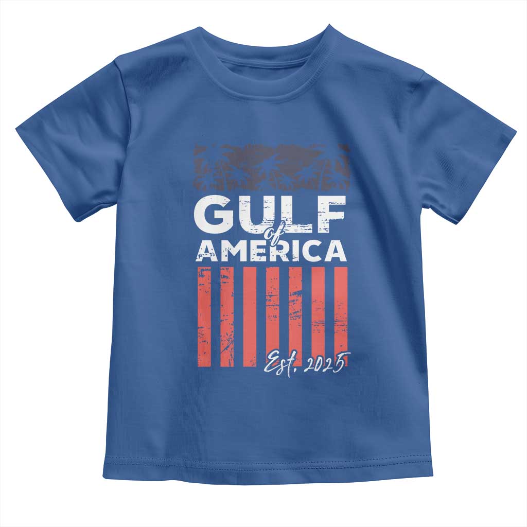 Gulf Of America Toddler T Shirt Est 2025 American Flag Gulf Mexico
