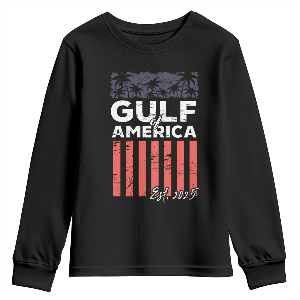 Gulf Of America Youth Sweatshirt Est 2025 American Flag Gulf Mexico