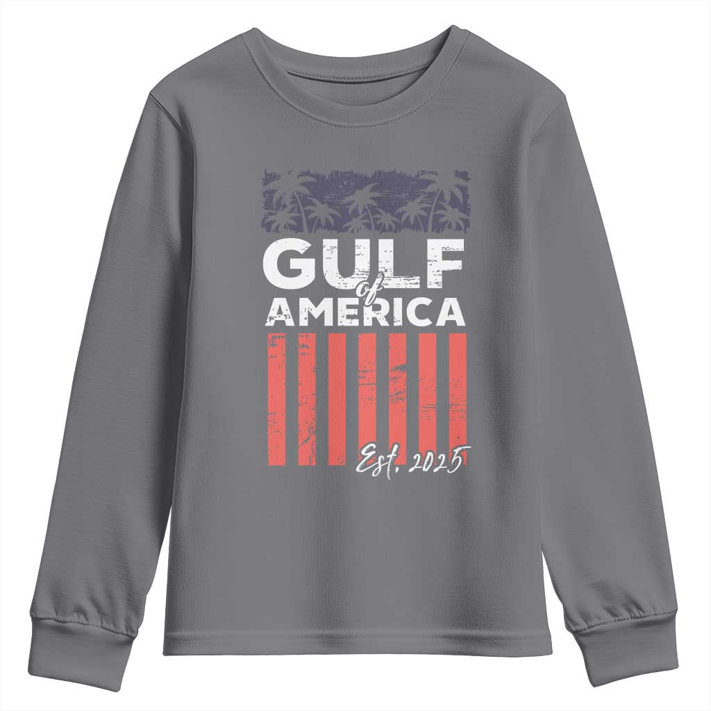 Gulf Of America Youth Sweatshirt Est 2025 American Flag Gulf Mexico
