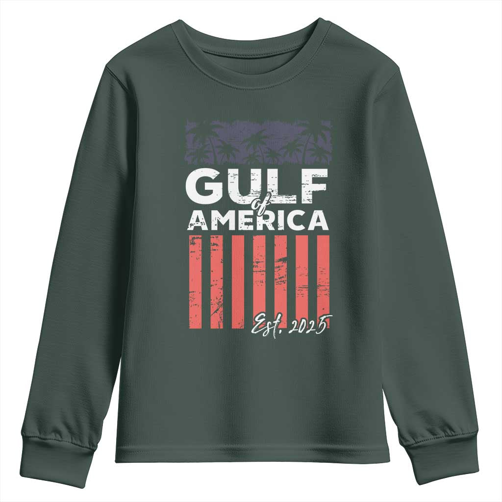 Gulf Of America Youth Sweatshirt Est 2025 American Flag Gulf Mexico