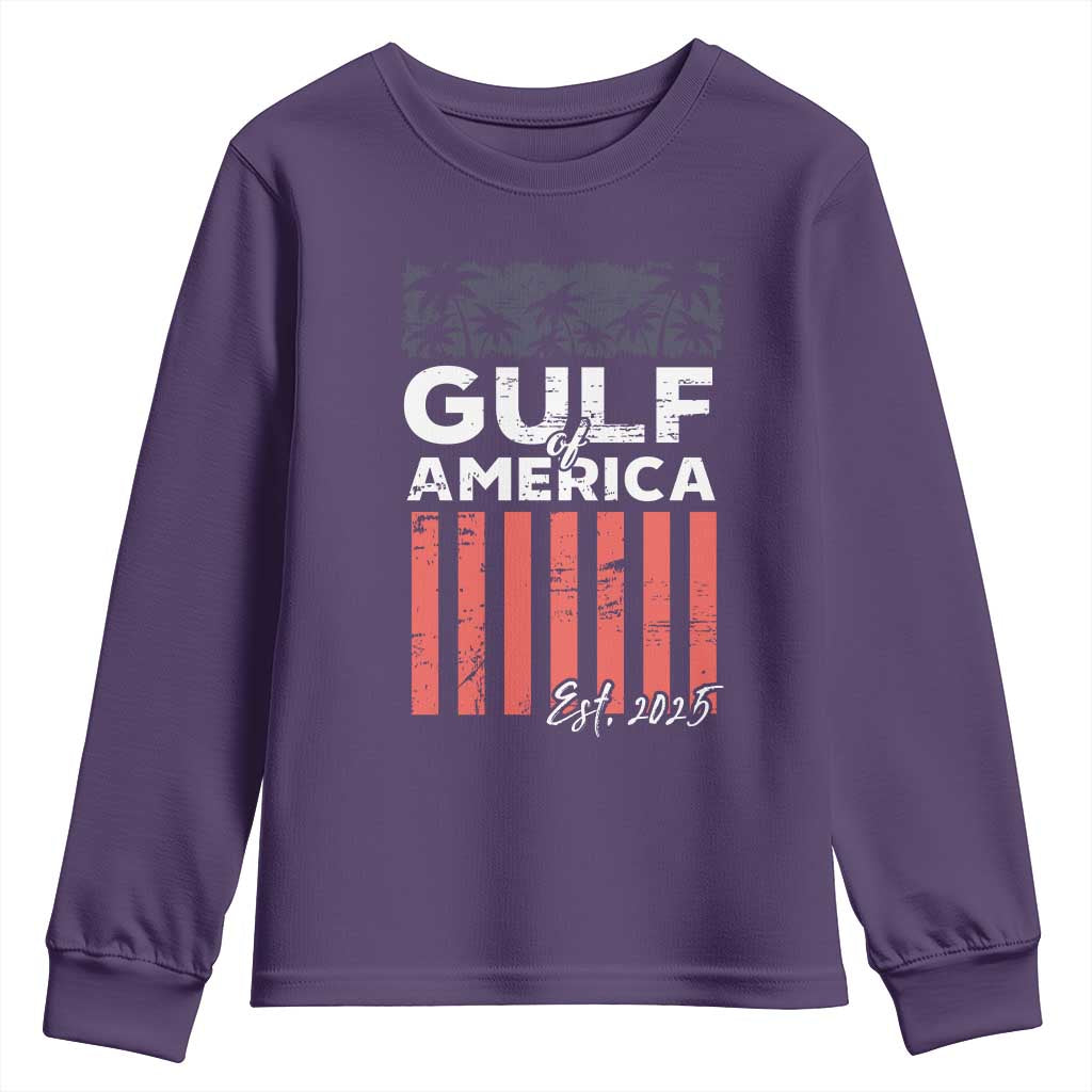 Gulf Of America Youth Sweatshirt Est 2025 American Flag Gulf Mexico