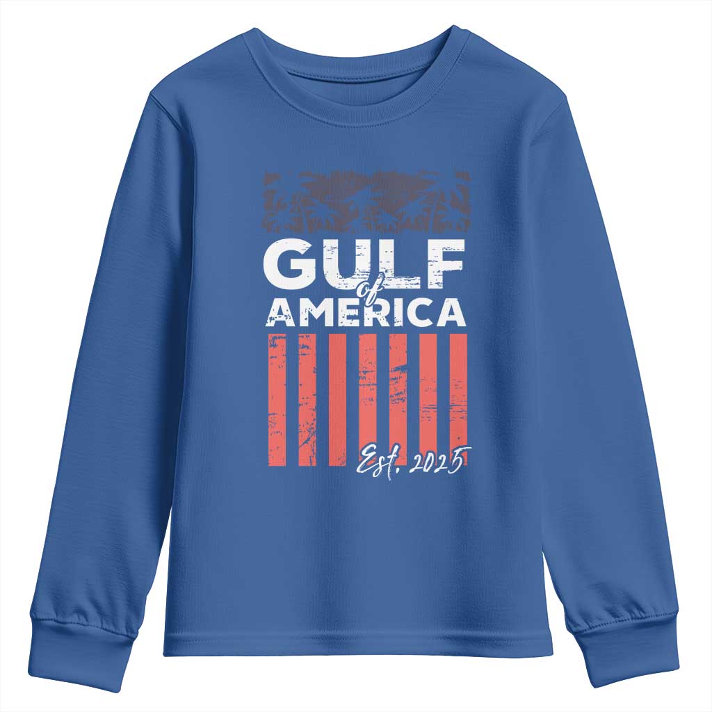 Gulf Of America Youth Sweatshirt Est 2025 American Flag Gulf Mexico