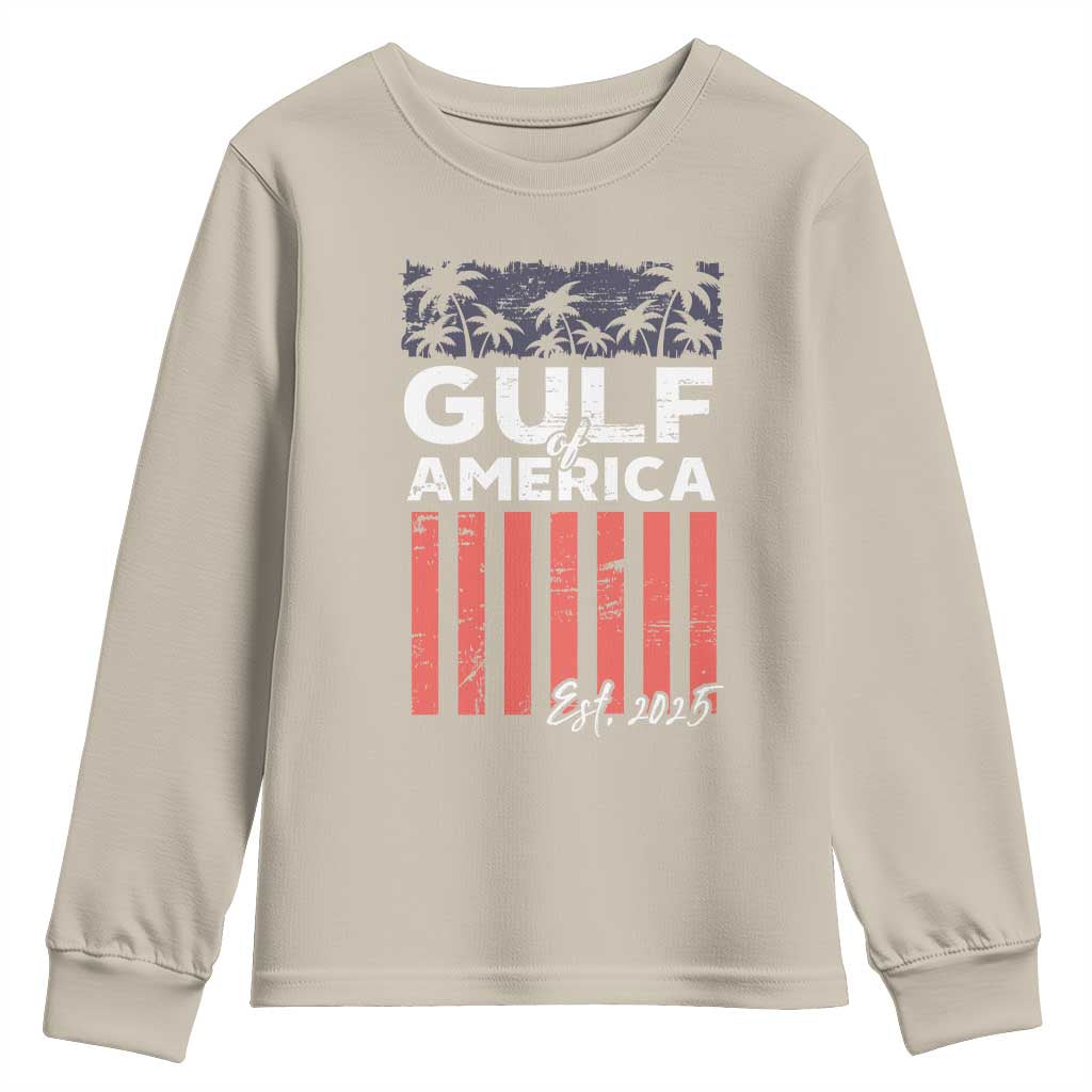 Gulf Of America Youth Sweatshirt Est 2025 American Flag Gulf Mexico