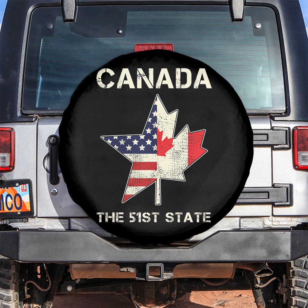 Canada The 51st State Spare Tire Cover Maple Canadian American Flag