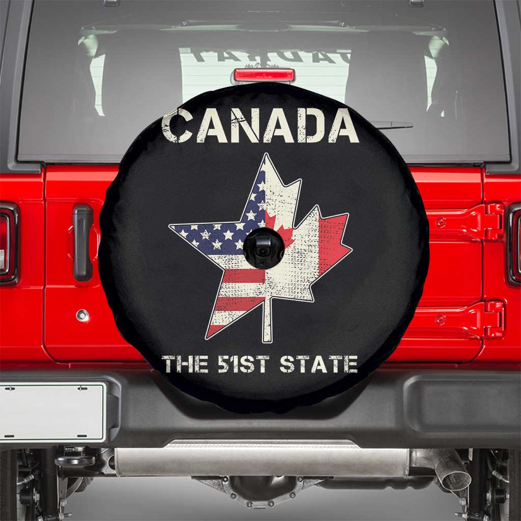 Canada The 51st State Spare Tire Cover Maple Canadian American Flag