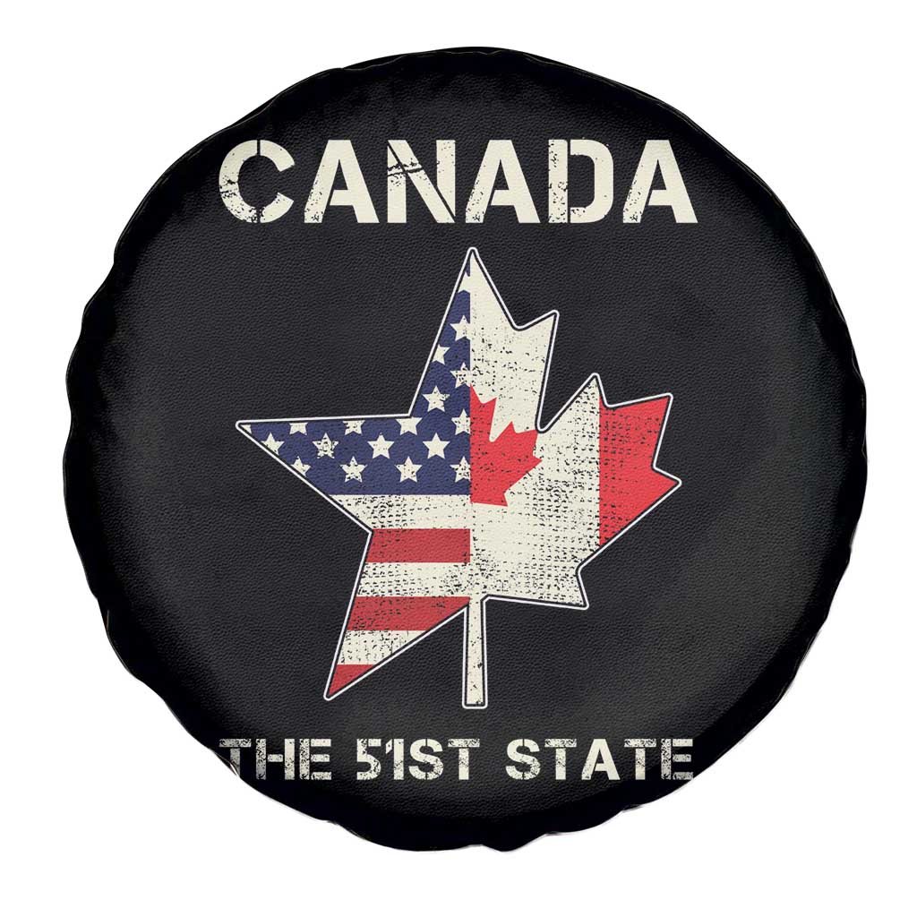 Canada The 51st State Spare Tire Cover Maple Canadian American Flag