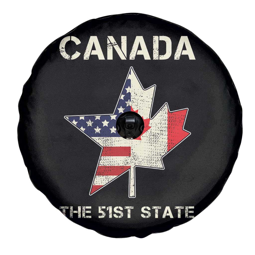 Canada The 51st State Spare Tire Cover Maple Canadian American Flag