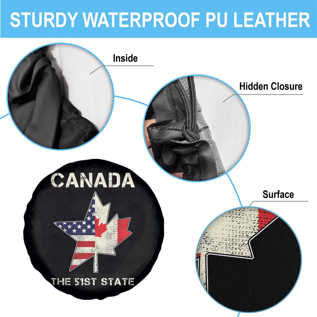 Canada The 51st State Spare Tire Cover Maple Canadian American Flag