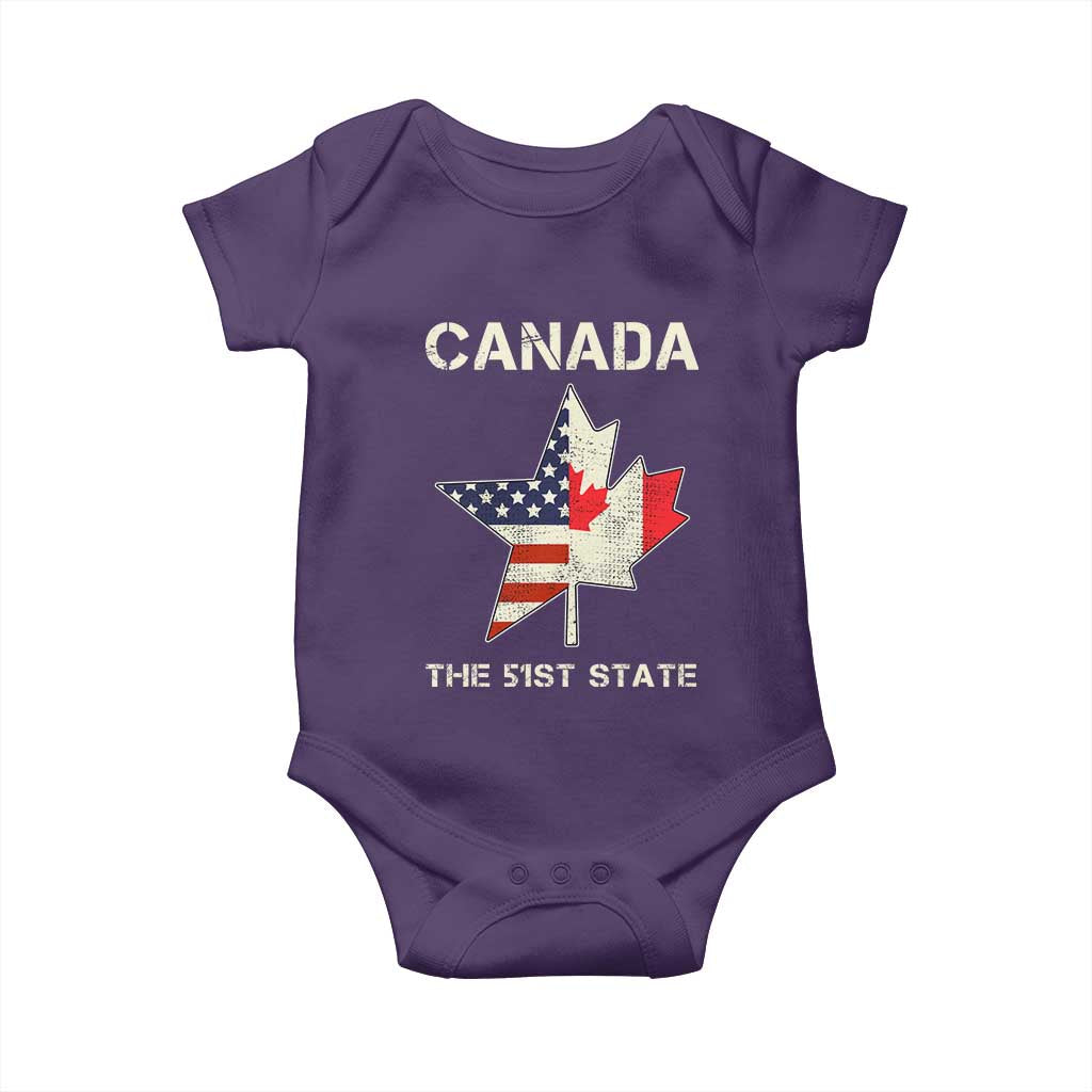 Canada The 51st State Baby Onesie Maple Canadian American Flag
