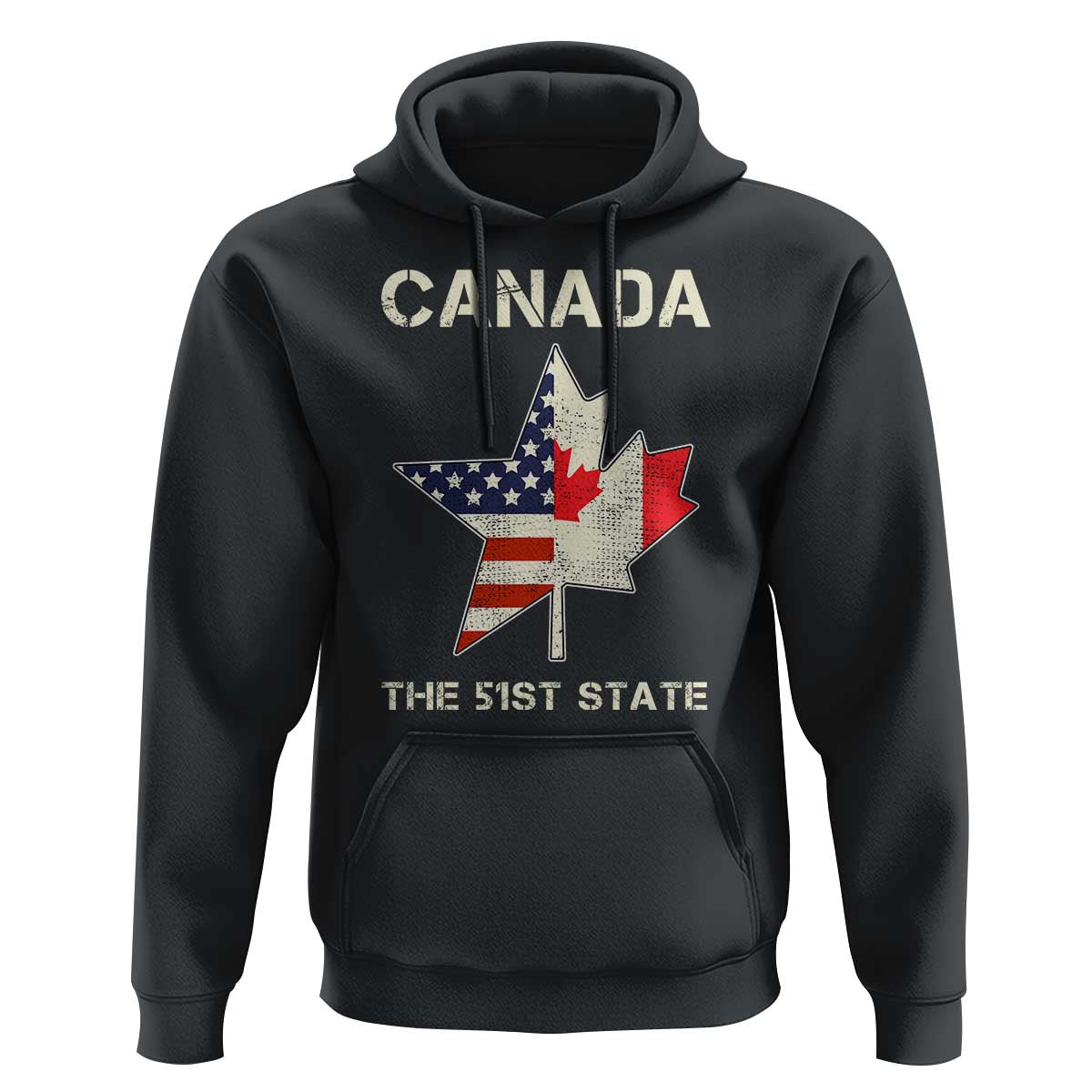 Canada The 51st State Hoodie Maple Canadian American Flag