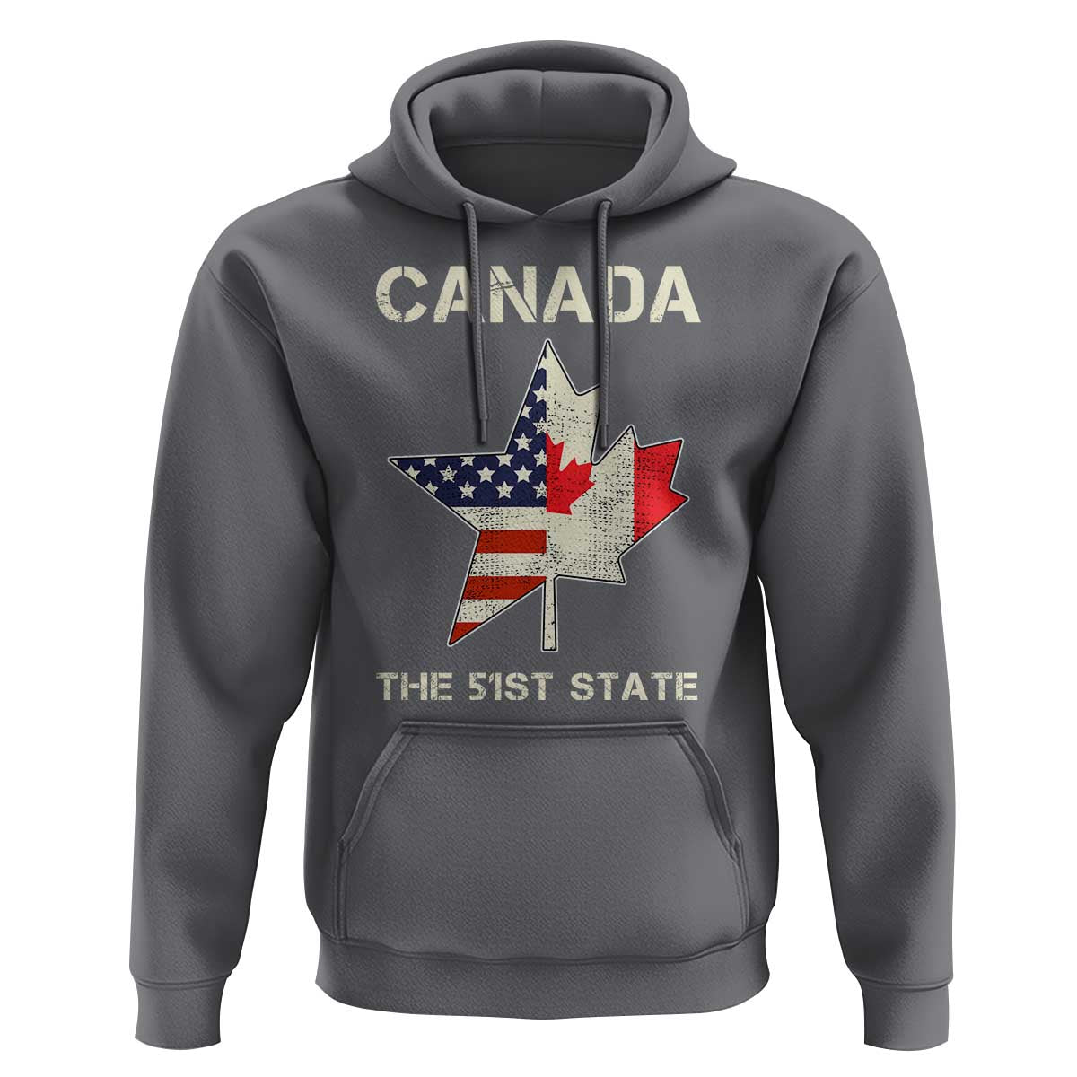 Canada The 51st State Hoodie Maple Canadian American Flag