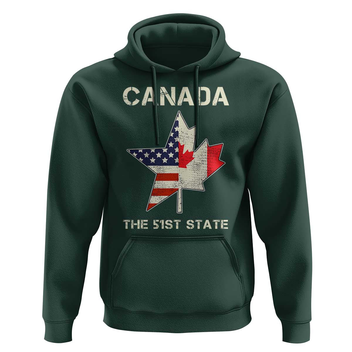 Canada The 51st State Hoodie Maple Canadian American Flag