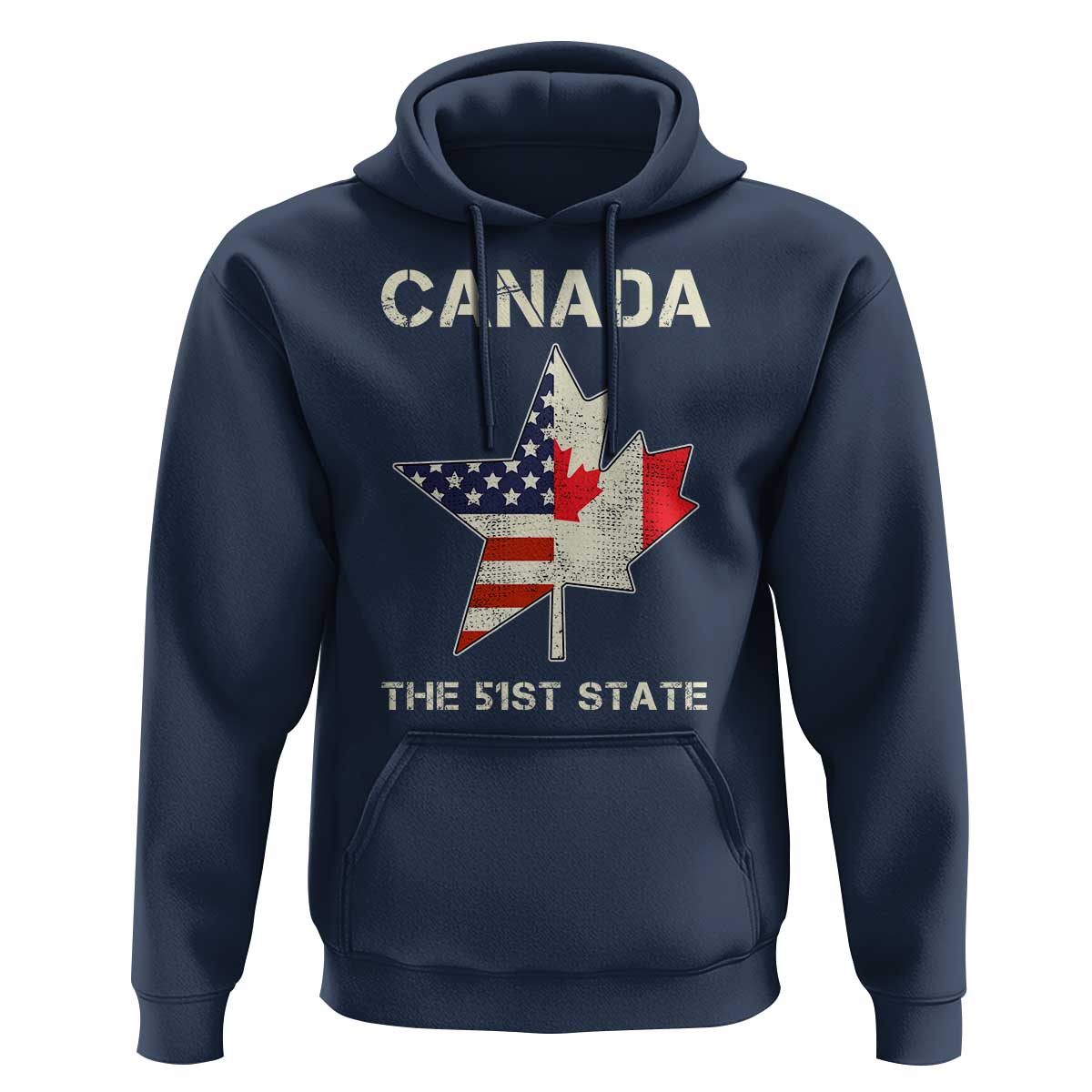 Canada The 51st State Hoodie Maple Canadian American Flag