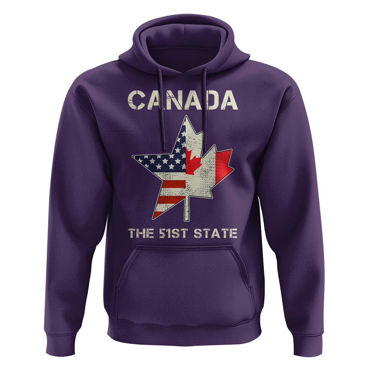 Canada The 51st State Hoodie Maple Canadian American Flag