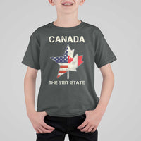Canada The 51st State T Shirt For Kid Maple Canadian American Flag