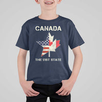 Canada The 51st State T Shirt For Kid Maple Canadian American Flag
