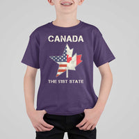 Canada The 51st State T Shirt For Kid Maple Canadian American Flag