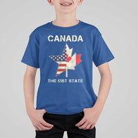 Canada The 51st State T Shirt For Kid Maple Canadian American Flag