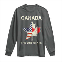 Canada The 51st State Long Sleeve Shirt Maple Canadian American Flag