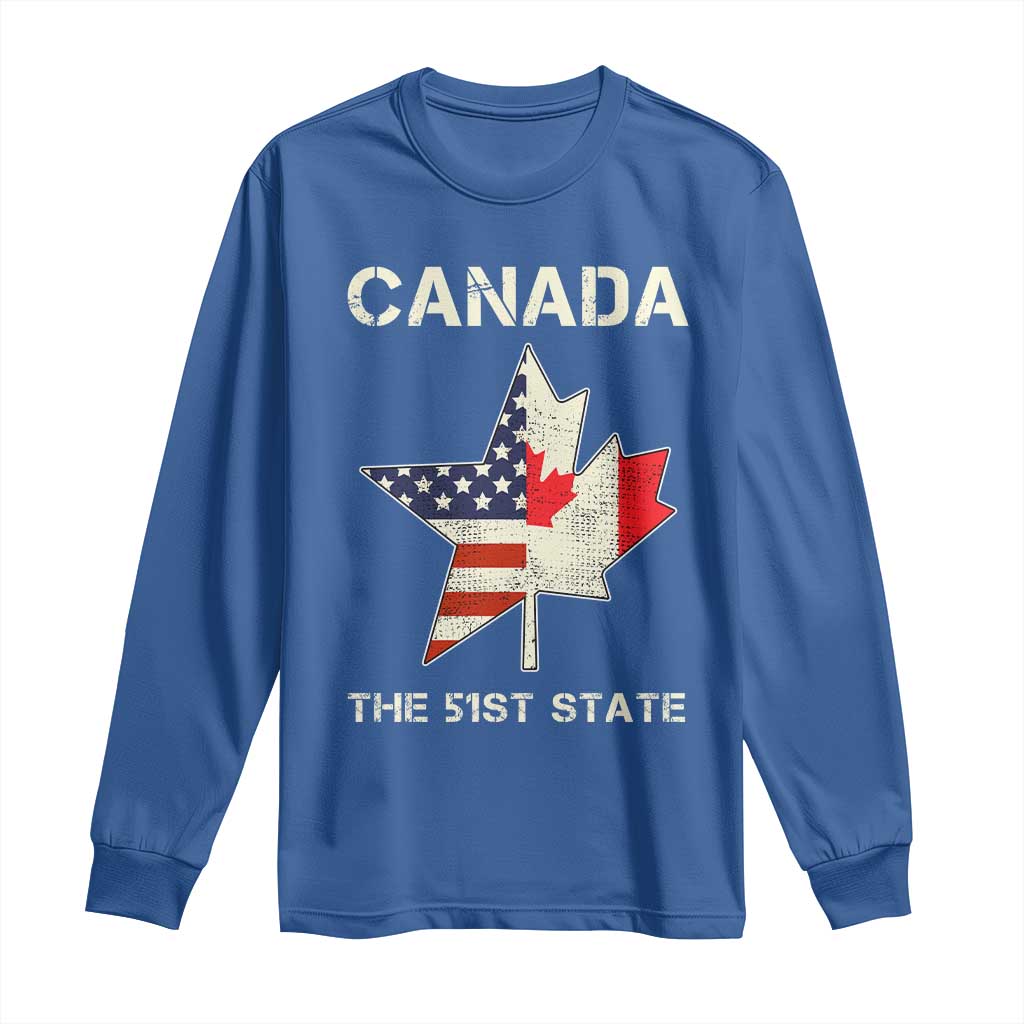 Canada The 51st State Long Sleeve Shirt Maple Canadian American Flag