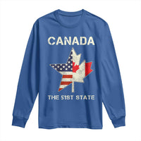 Canada The 51st State Long Sleeve Shirt Maple Canadian American Flag