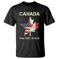 Canada The 51st State T Shirt Maple Canadian American Flag