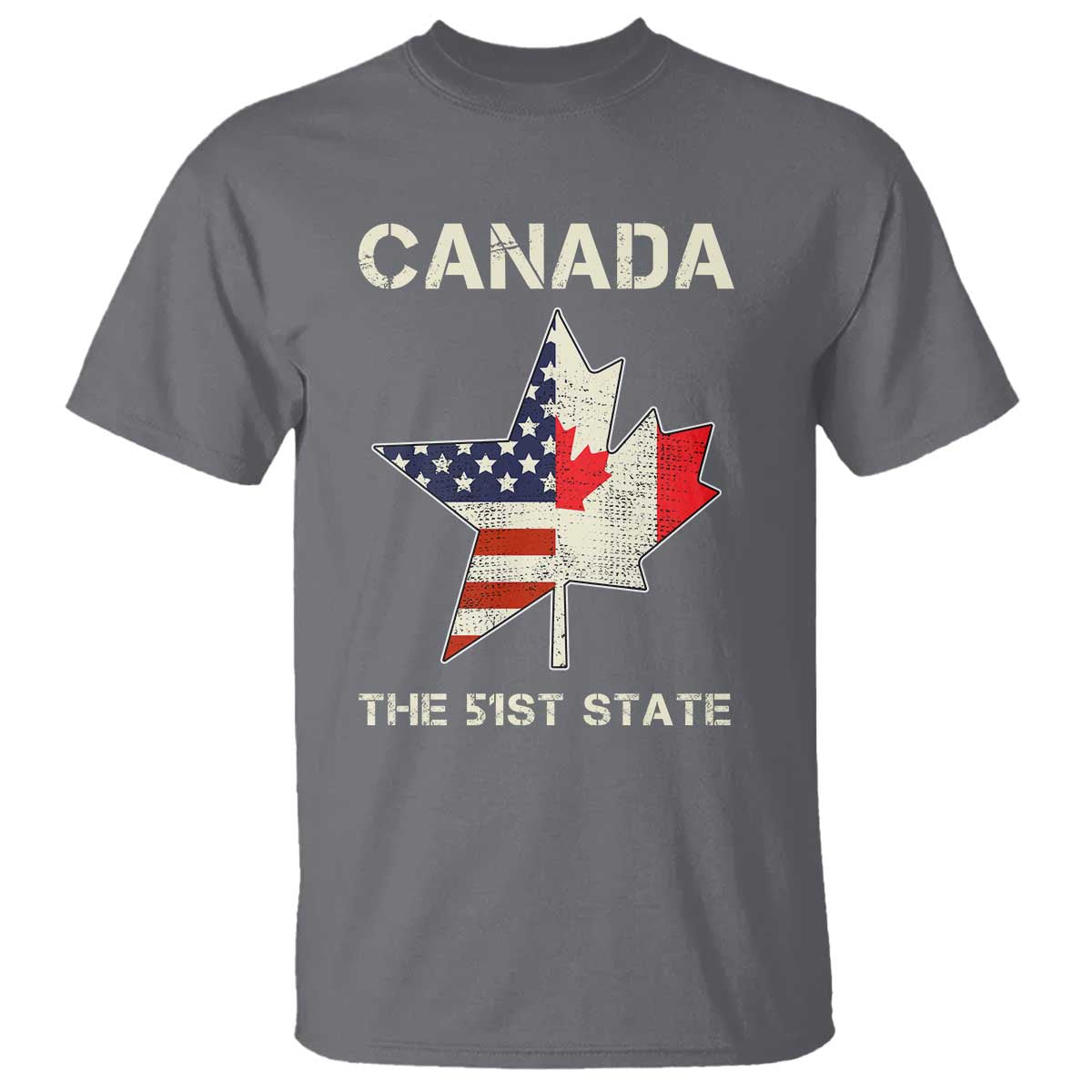 Canada The 51st State T Shirt Maple Canadian American Flag