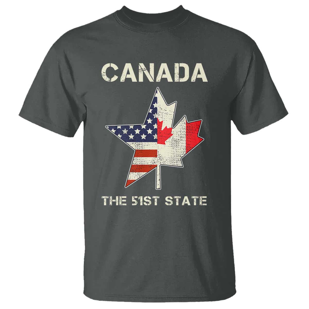 Canada The 51st State T Shirt Maple Canadian American Flag