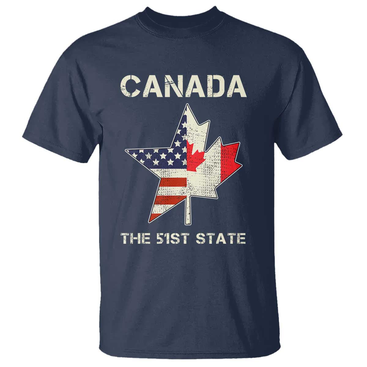 Canada The 51st State T Shirt Maple Canadian American Flag