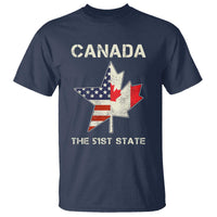 Canada The 51st State T Shirt Maple Canadian American Flag