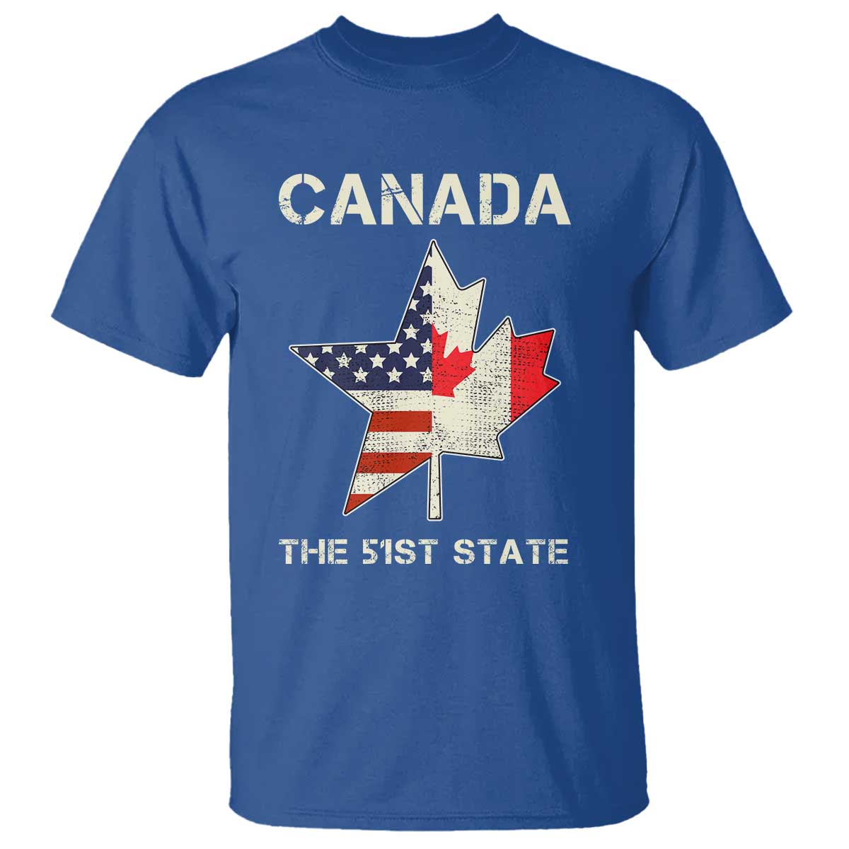 Canada The 51st State T Shirt Maple Canadian American Flag