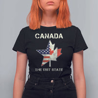 Canada The 51st State T Shirt For Women Maple Canadian American Flag