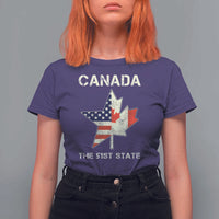 Canada The 51st State T Shirt For Women Maple Canadian American Flag