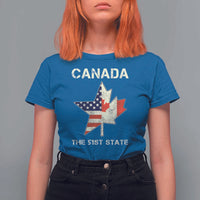 Canada The 51st State T Shirt For Women Maple Canadian American Flag