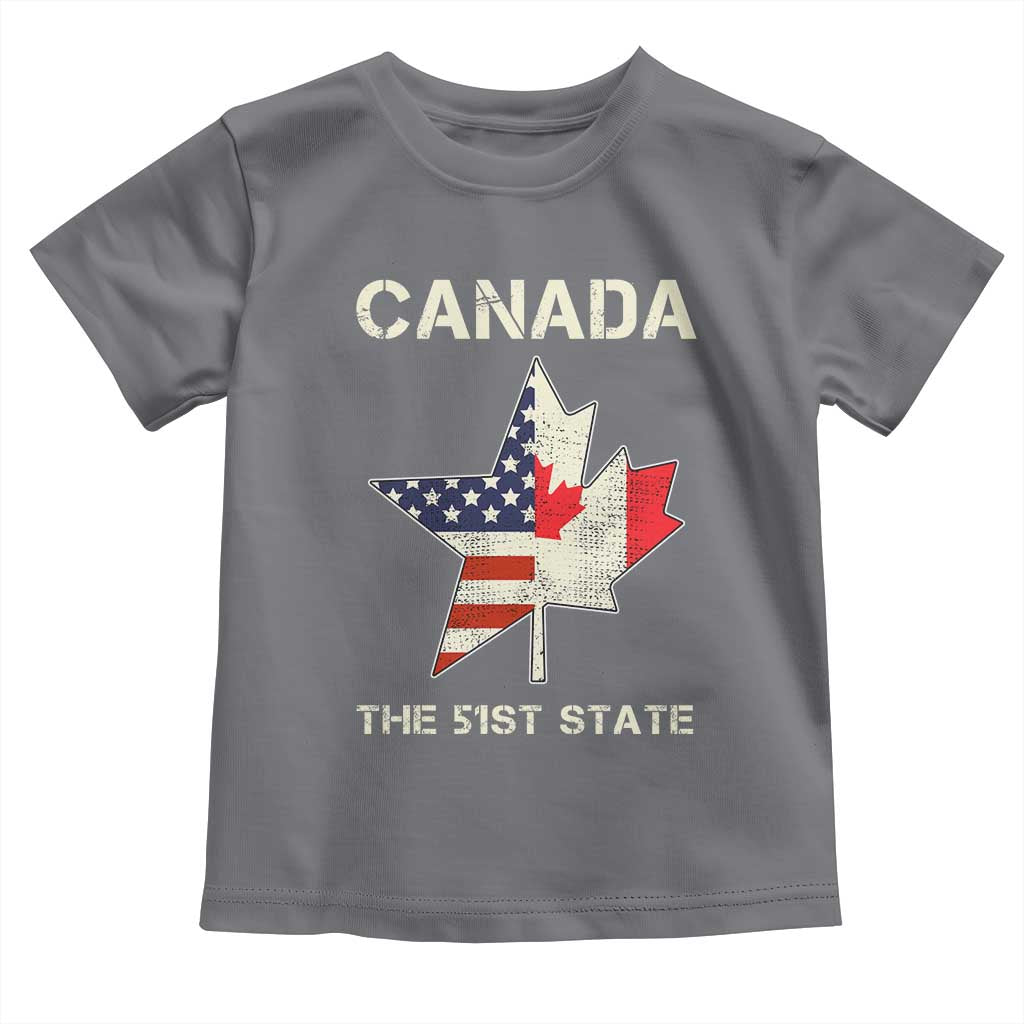 Canada The 51st State Toddler T Shirt Maple Canadian American Flag