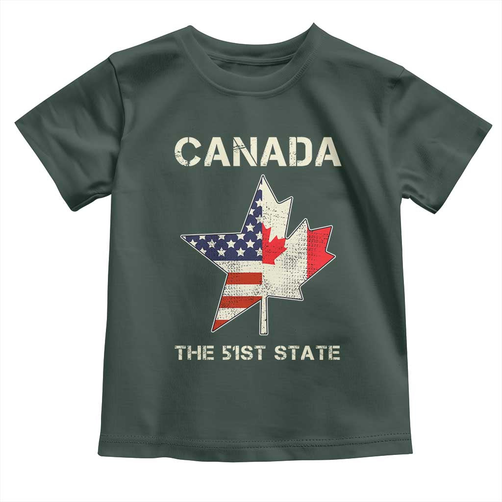Canada The 51st State Toddler T Shirt Maple Canadian American Flag