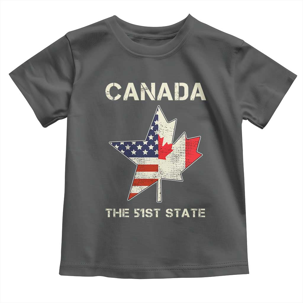 Canada The 51st State Toddler T Shirt Maple Canadian American Flag