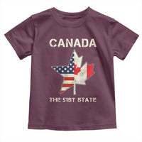 Canada The 51st State Toddler T Shirt Maple Canadian American Flag