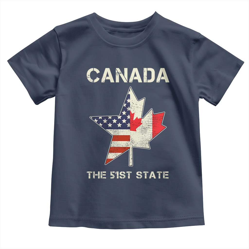 Canada The 51st State Toddler T Shirt Maple Canadian American Flag