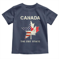 Canada The 51st State Toddler T Shirt Maple Canadian American Flag