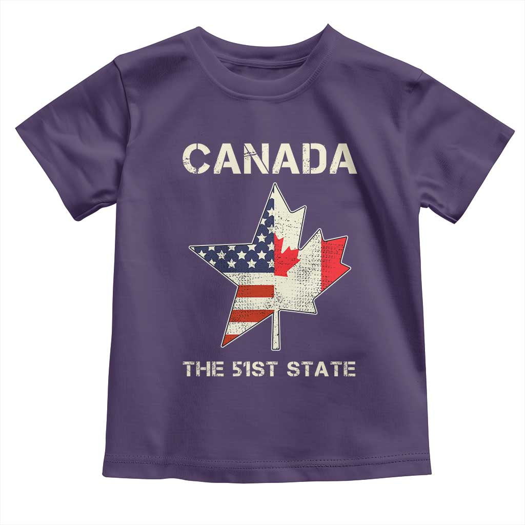 Canada The 51st State Toddler T Shirt Maple Canadian American Flag