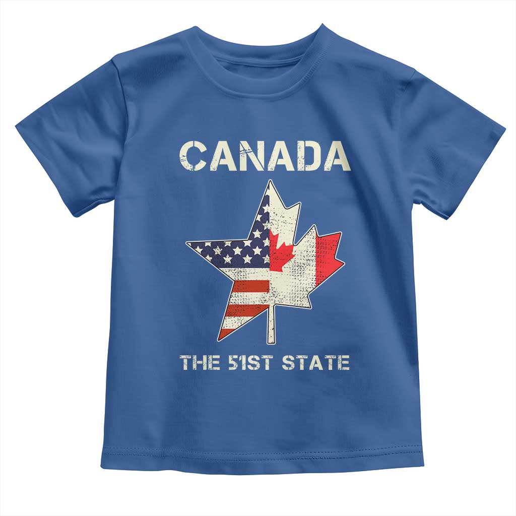 Canada The 51st State Toddler T Shirt Maple Canadian American Flag