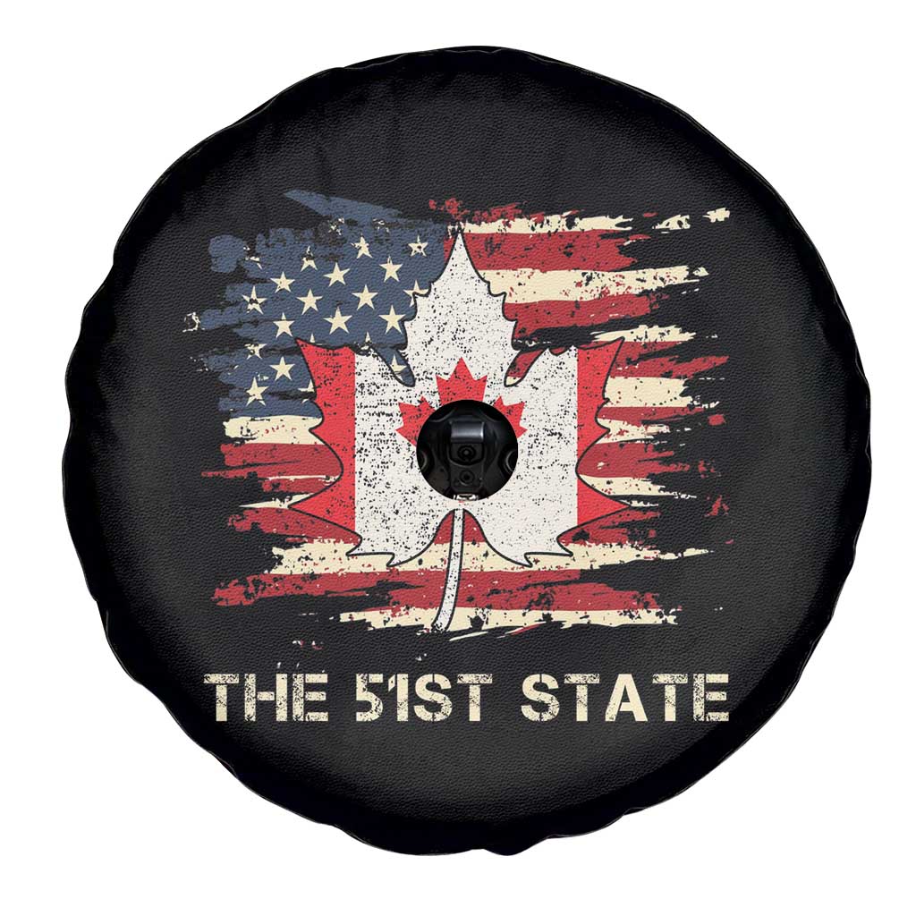 Canada The 51st State Spare Tire Cover Canadian Maple American Flag