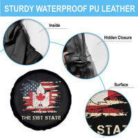 Canada The 51st State Spare Tire Cover Canadian Maple American Flag